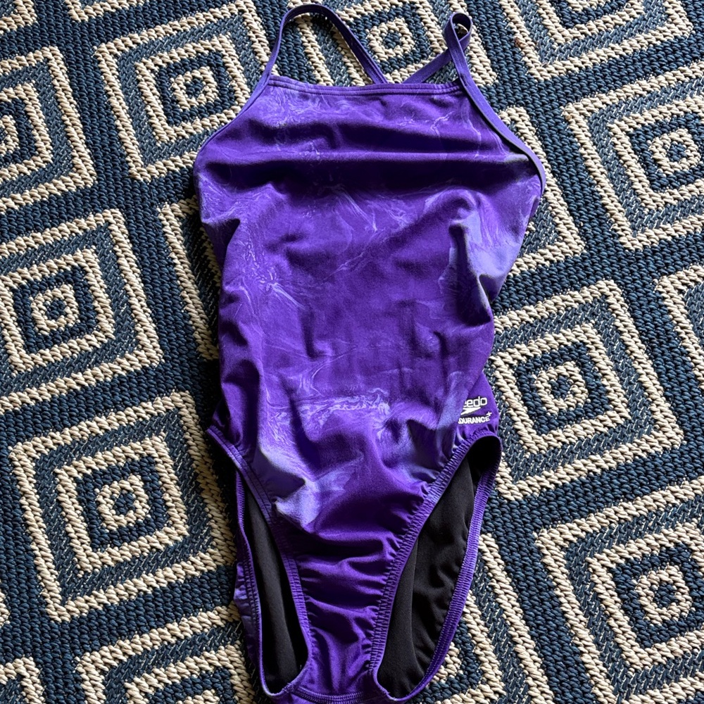 Speedo Girls' Purple One-Piece Performance Swimsuit
